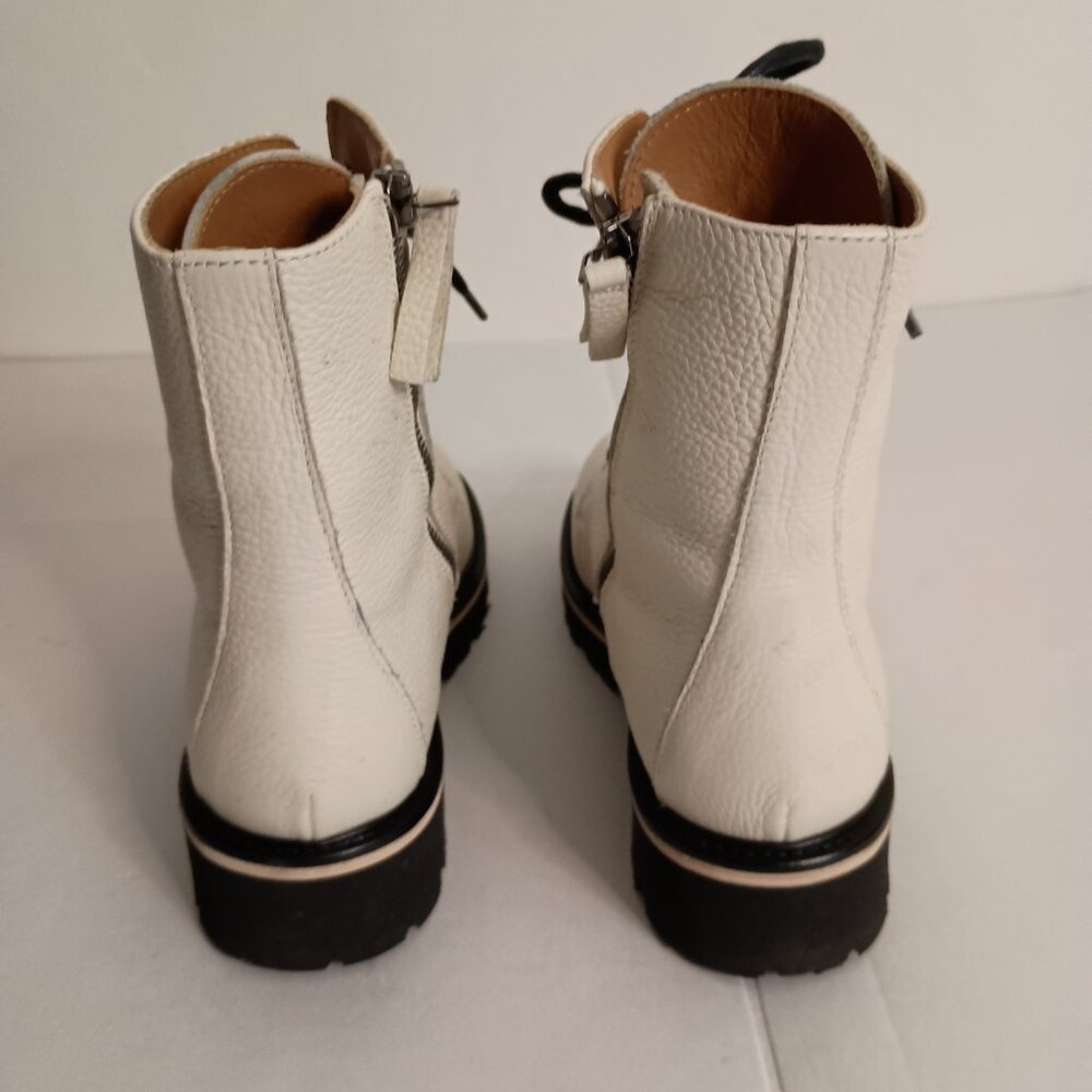 M Gemi Benedetta Leather Combat Boots Sand Beige Women’s Size 6.5 Like New - Picture 13 of 16